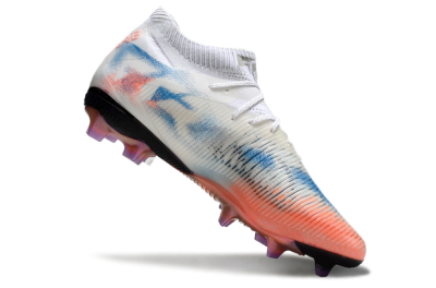 Men's Puma Future 8 Ultimate FG Firm Ground Low-Tops Football Boots - White/Pink/Blue