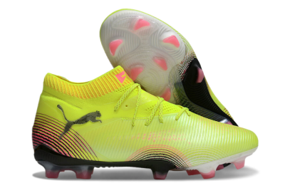 Men's Puma Future 8 Ultimate FG Firm Ground Low-Tops Football Boots - Yellow/Black/Pink