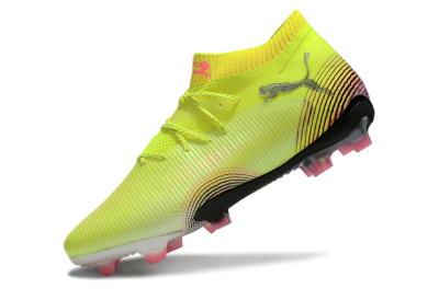 Men's Puma Future 8 Ultimate FG Firm Ground Low-Tops Football Boots - Yellow/Black/Pink