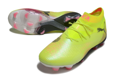 Men's Puma Future 8 Ultimate FG Firm Ground Low-Tops Football Boots - Yellow/Black/Pink