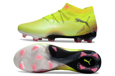 Men's Puma Future 8 Ultimate FG Firm Ground Low-Tops Football Boots - Yellow/Black/Pink