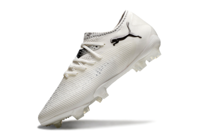 Men's Puma Future 8 Ultimate FG Firm Ground Low-Tops Football Boots - White/Silver/Black
