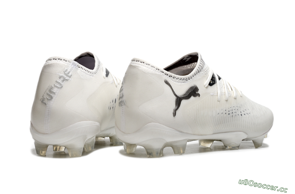Men's Puma Future 8 Ultimate FG Firm Ground Low-Tops Football Boots - White/Silver/Black 6