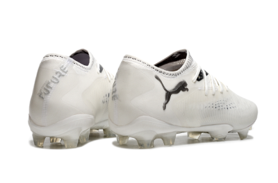 Men's Puma Future 8 Ultimate FG Firm Ground Low-Tops Football Boots - White/Silver/Black