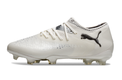 Men's Puma Future 8 Ultimate FG Firm Ground Low-Tops Football Boots - White/Silver/Black
