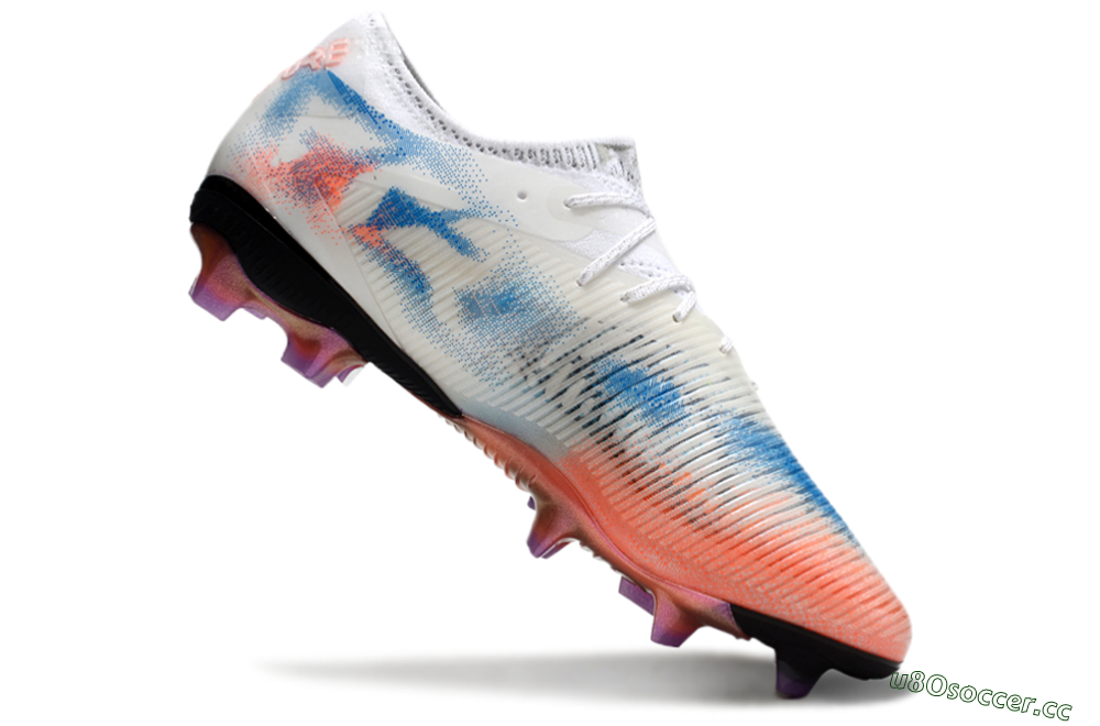 Men's Puma Future 8 Ultimate FG Firm Ground Low-Tops Football Boots - White/Pink/Blue 4