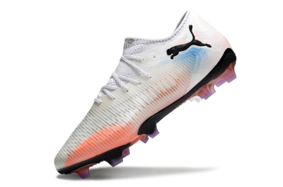 Men's Puma Future 8 Ultimate FG Firm Ground Low-Tops Football Boots - White/Pink/Blue