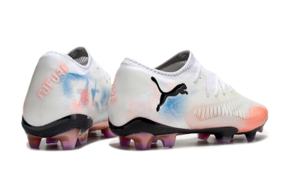 Men's Puma Future 8 Ultimate FG Firm Ground Low-Tops Football Boots - White/Pink/Blue