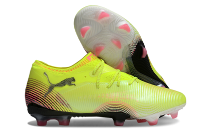 Men's Puma Future 8 Ultimate FG Firm Ground Low-Tops Football Boots - Yellow/Black/Pink
