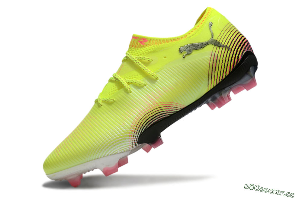 Men's Puma Future 8 Ultimate FG Firm Ground Low-Tops Football Boots - Yellow/Black/Pink 5