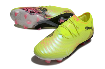 Men's Puma Future 8 Ultimate FG Firm Ground Low-Tops Football Boots - Yellow/Black/Pink