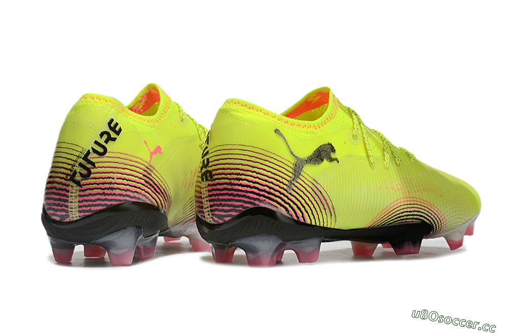 Men's Puma Future 8 Ultimate FG Firm Ground Low-Tops Football Boots - Yellow/Black/Pink 6
