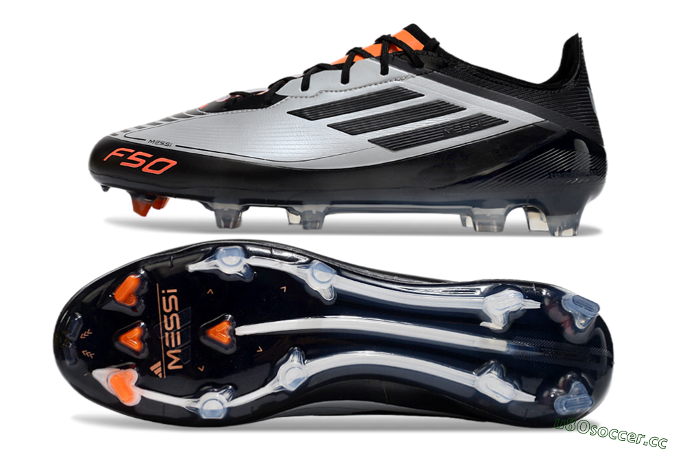 Men's Adidas F50 Elite Messi FG Firm Ground Low-Tops Football Boots - Silver/Black/Orange 1