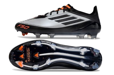 Men's Adidas F50 Elite Messi FG Firm Ground Low-Tops Football Boots - Silver/Black/Orange
