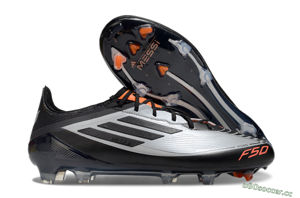 Men's Adidas F50 Elite Messi FG Firm Ground Low-Tops Football Boots - Silver/Black/Orange 2