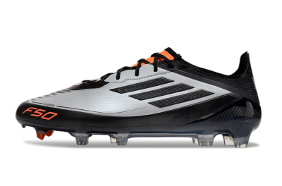 Men's Adidas F50 Elite Messi FG Firm Ground Low-Tops Football Boots - Silver/Black/Orange