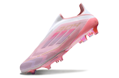 Men's Adidas F50+ Lightstrike Elite Laceless 304 FG Firm Ground Low-Tops Football Boots - Pink/Purple/Gold