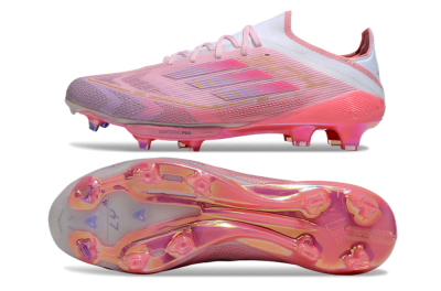Men's Adidas F50+ Lightstrike 304+ Elite FG Firm Ground Low-Tops Football Boots - Pink/Gold/White