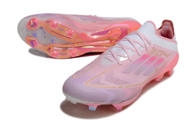Men's Adidas F50+ Lightstrike 304+ Elite FG Firm Ground Low-Tops Football Boots - Pink/Gold/White