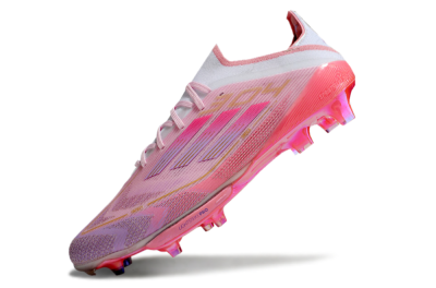 Men's Adidas F50+ Lightstrike 304+ Elite FG Firm Ground Low-Tops Football Boots - Pink/Gold/White