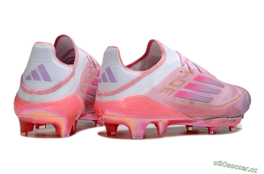 Men's Adidas F50+ Lightstrike 304+ Elite FG Firm Ground Low-Tops Football Boots - Pink/Gold/White 6