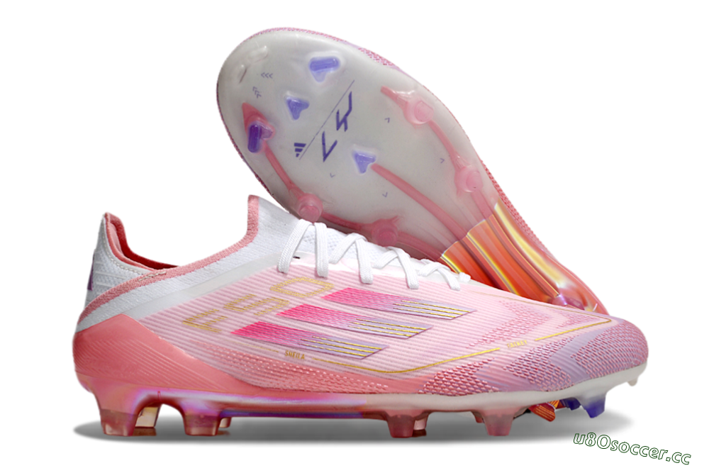 Men's Adidas F50 Elite FG Firm Ground Low-Tops Football Boots - Purple/White/Pink 2