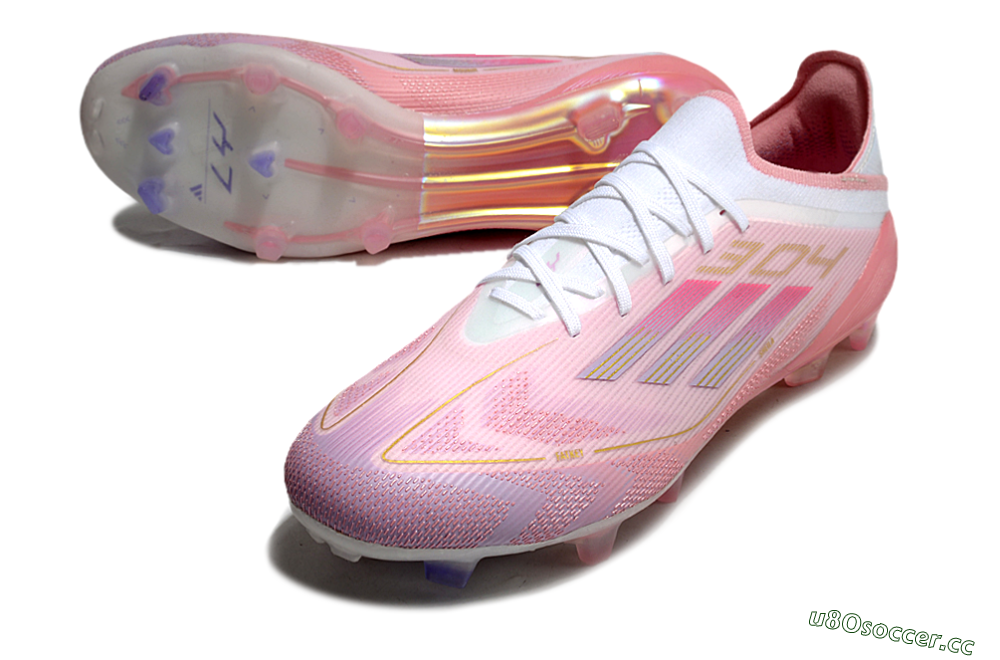 Men's Adidas F50 Elite FG Firm Ground Low-Tops Football Boots - Purple/White/Pink 3