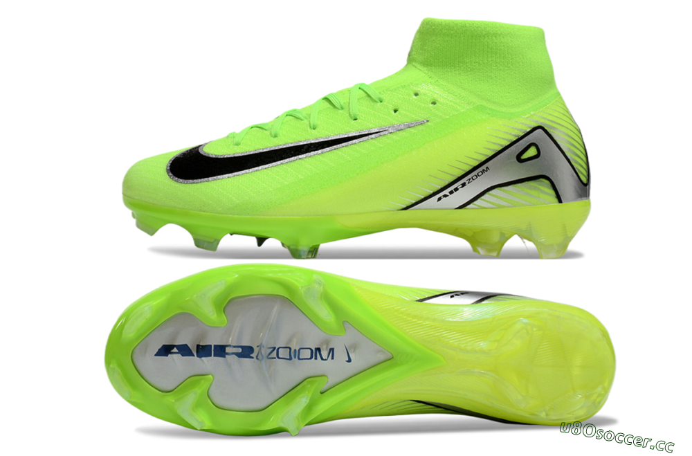 Men's Nike Air Zoom Mercurial Superfly 10 Academy FG Firm Ground High-Tops Football Boots - Yellow/Black/Silver 1