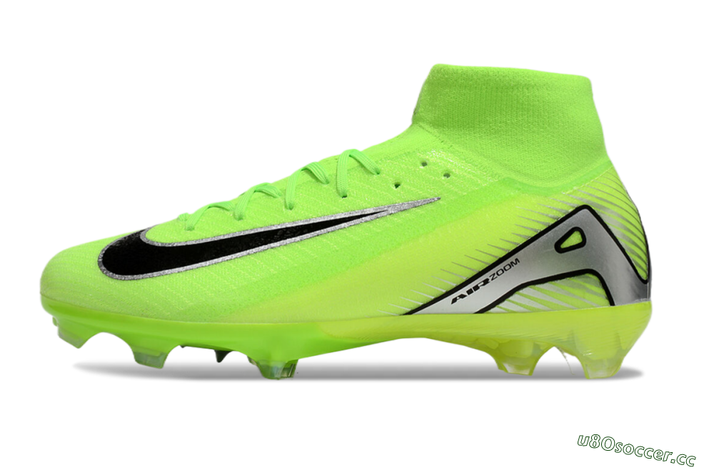Men's Nike Air Zoom Mercurial Superfly 10 Academy FG Firm Ground High-Tops Football Boots - Yellow/Black/Silver 0