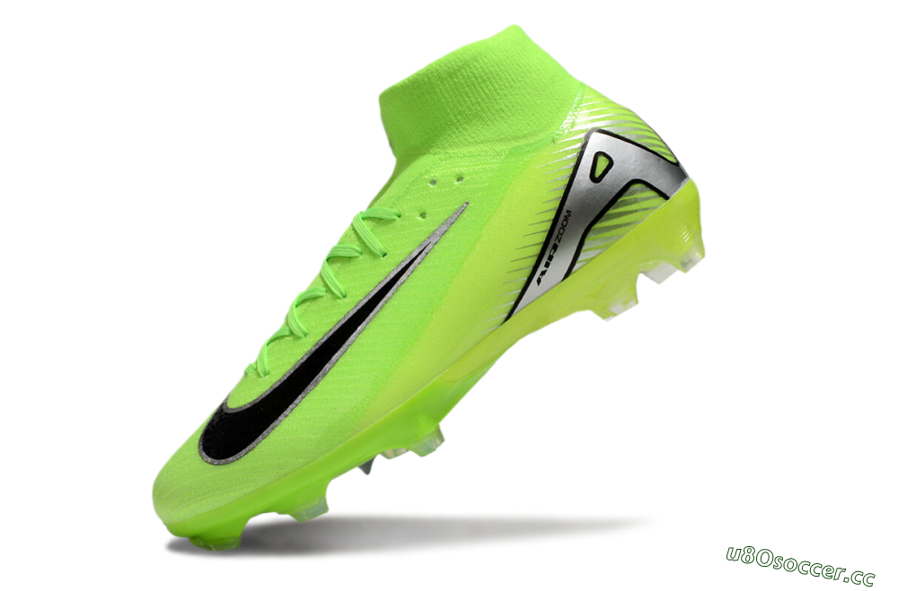Men's Nike Air Zoom Mercurial Superfly 10 Academy FG Firm Ground High-Tops Football Boots - Yellow/Black/Silver 5