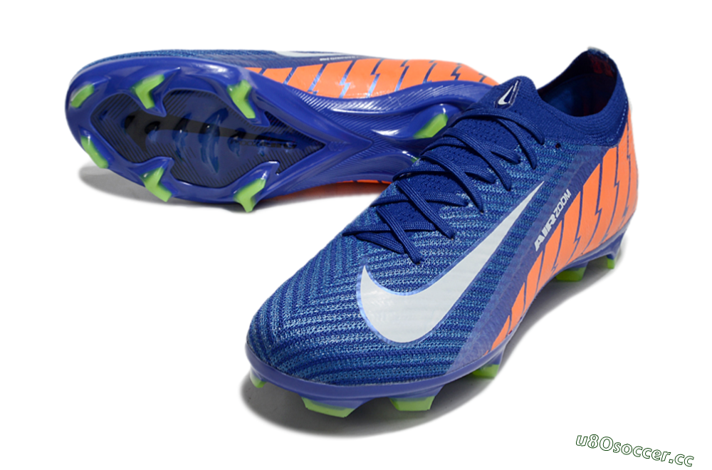 Men's Nike Air Zoom Mercurial Vapor 16 Elite FG Firm Ground Low-Tops Football Boots - Blue/White/Orange 3