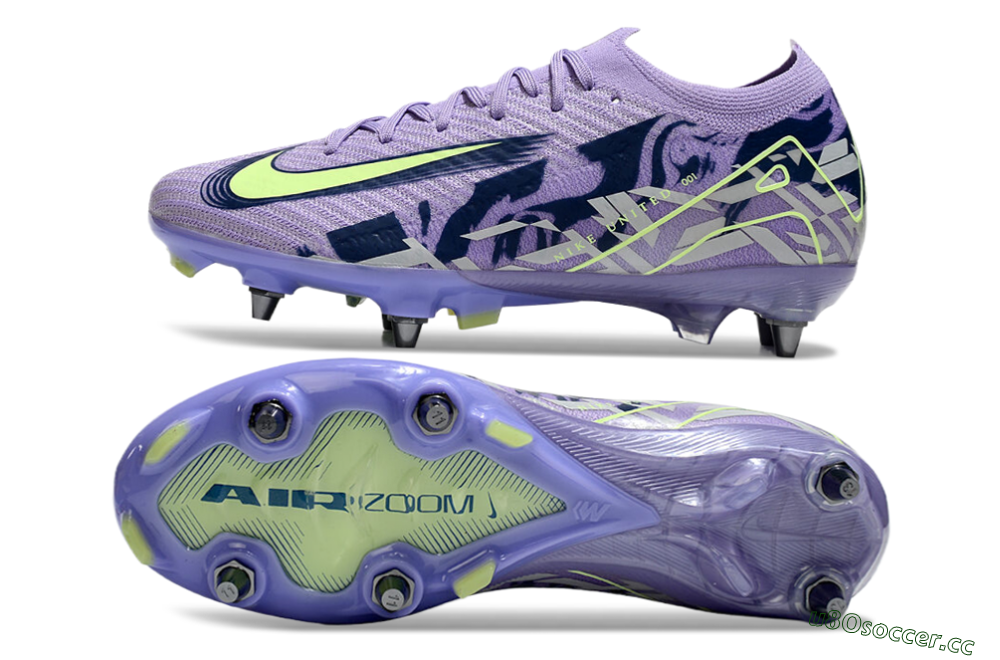 Men's Nike Air Zoom Mercurial Vapor 16 Elite SG Soft Ground Low-Tops Football Boots - Purple/Yellow/White 1