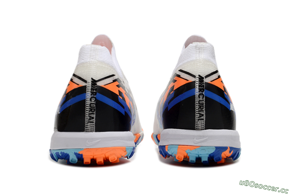 Unisex Nike Air Zoom Mercurial Vapor 16 Elite TF Artificial Turf Low-Tops Football Shoes - White/Blue/Orange 5