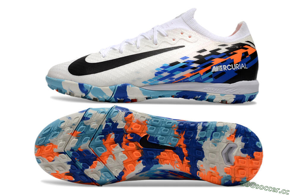 Unisex Nike Air Zoom Mercurial Vapor 16 Elite TF Artificial Turf Low-Tops Football Shoes - White/Blue/Orange 1