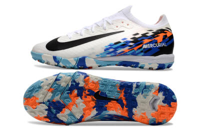 Unisex Nike Air Zoom Mercurial Vapor 16 Elite TF Artificial Turf Low-Tops Football Shoes - White/Blue/Orange