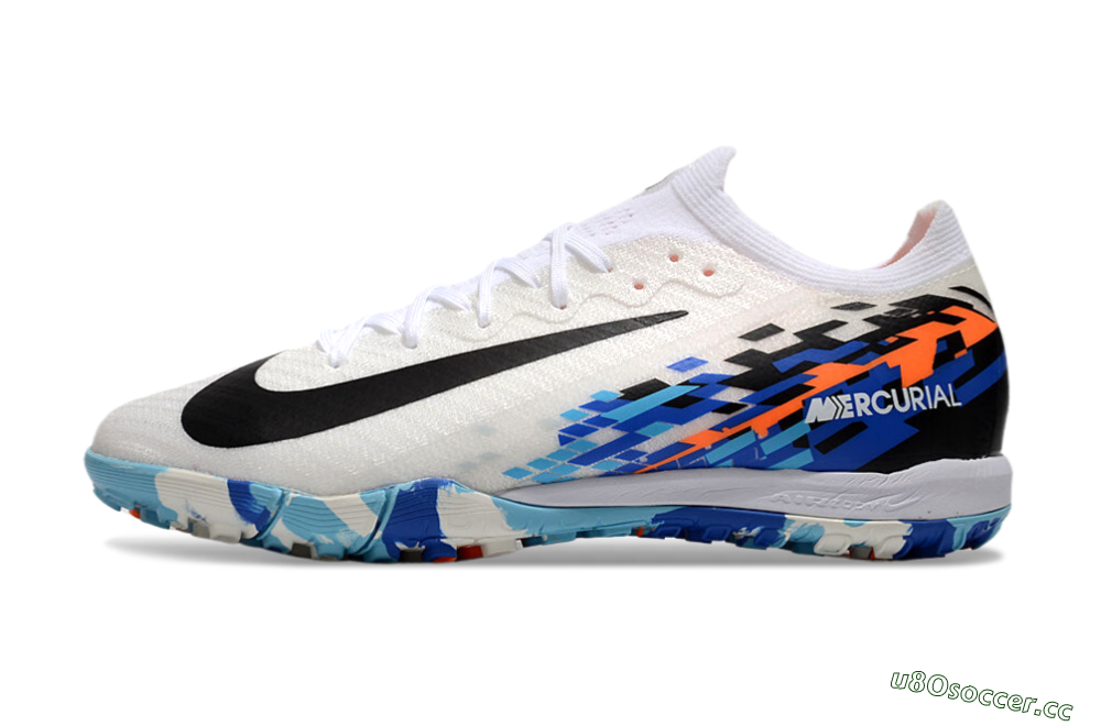 Unisex Nike Air Zoom Mercurial Vapor 16 Elite TF Artificial Turf Low-Tops Football Shoes - White/Blue/Orange 0