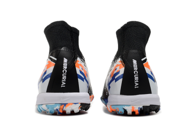 Unisex Nike Air Zoom Mercurial Superfly 10 Elite TF Artificial Turf High-Tops Football Shoes - Black/Blue/Orange