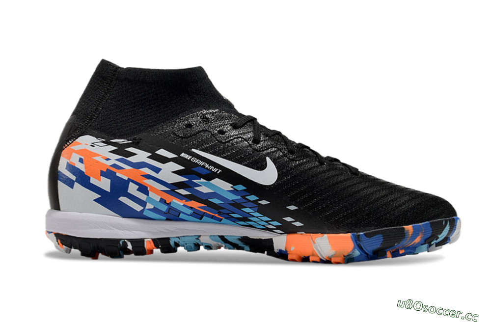 Unisex Nike Air Zoom Mercurial Superfly 10 Elite TF Artificial Turf High-Tops Football Shoes - Black/Blue/Orange 7