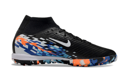 Unisex Nike Air Zoom Mercurial Superfly 10 Elite TF Artificial Turf High-Tops Football Shoes - Black/Blue/Orange