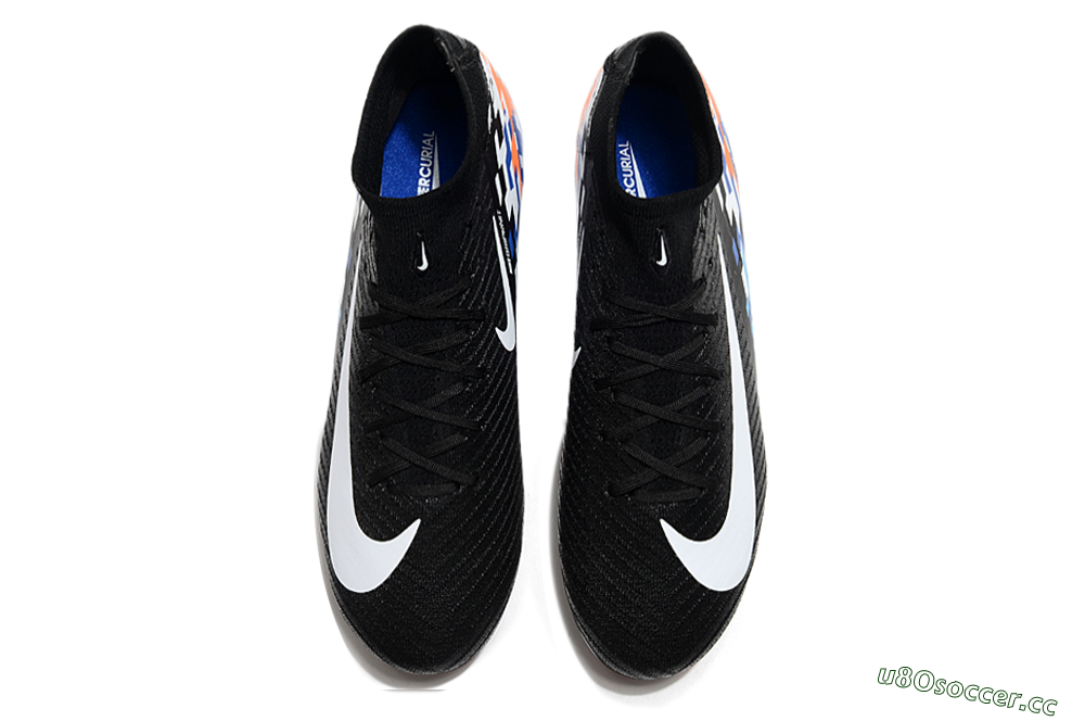 Unisex Nike Air Zoom Mercurial Superfly 10 Elite FG Firm Ground High-Tops Football Boots - Black/Blue/Orange 4