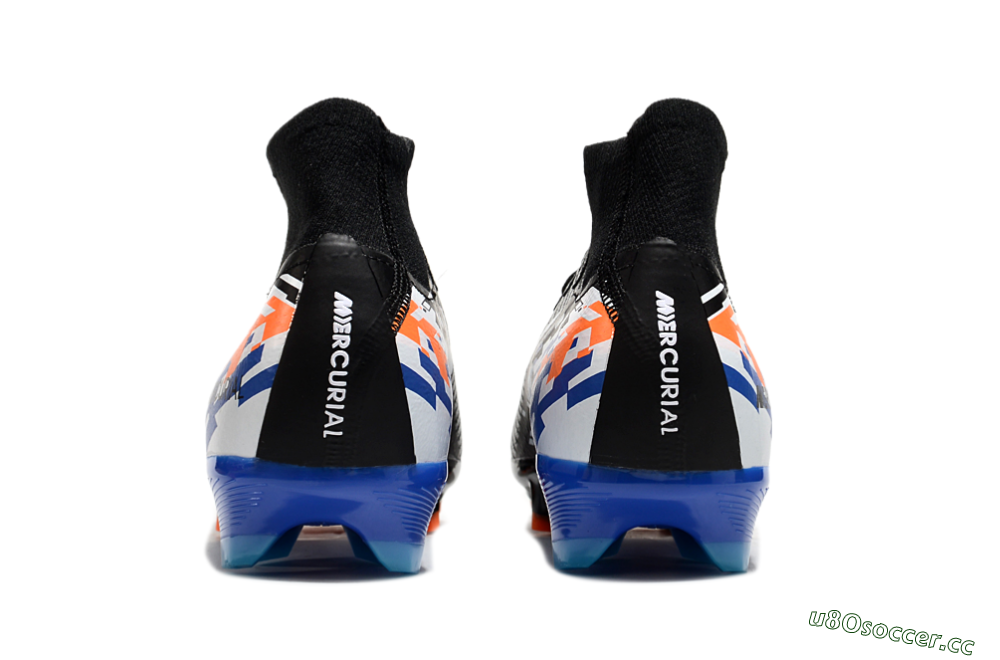 Unisex Nike Air Zoom Mercurial Superfly 10 Elite FG Firm Ground High-Tops Football Boots - Black/Blue/Orange 5