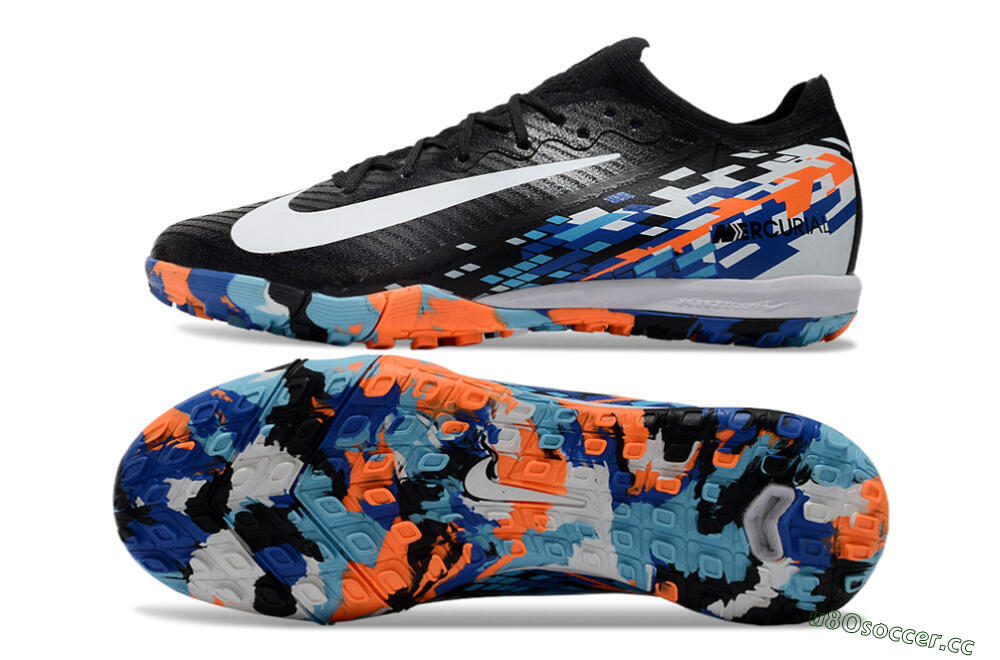 Unisex Nike Air Zoom Mercurial Vapor 16 Elite TF Artificial Turf Low-Tops Football Shoes - Black/Blue/Orange 1