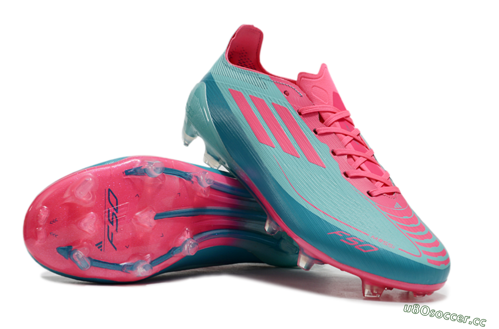 Unisex Adidas F50+ Elite FG Firm Ground Low-Tops Football Boots - Jade/Pink/White 3