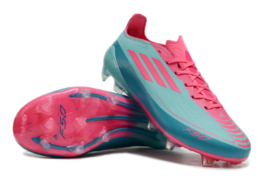 Unisex Adidas F50+ Elite FG Firm Ground Low-Tops Football Boots - Jade/Pink/White
