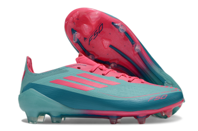 Unisex Adidas F50+ Elite FG Firm Ground Low-Tops Football Boots - Jade/Pink/White