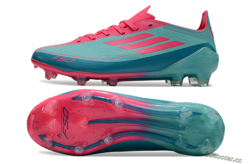 Unisex Adidas F50+ Elite FG Firm Ground Low-Tops Football Boots - Jade/Pink/White 1
