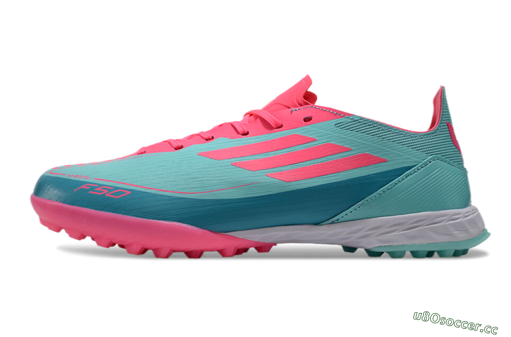 Unisex Adidas F50 Elite TF Artificial Turf Low-Tops Football Shoes - Jade/Pink/White 0