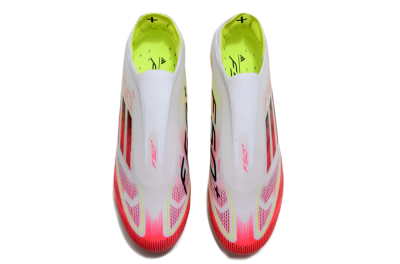 Unisex Adidas F50+ Elite Lightstrike Pro Laceless FG Firm Ground Low-Tops Football Boots - White/Red/Yellow