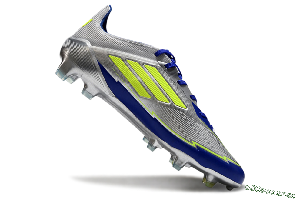 Men's Messi x Adidas F50 Elite FG Firm Ground Low-Tops Football Boots - Silver/Yellow/Blue 4