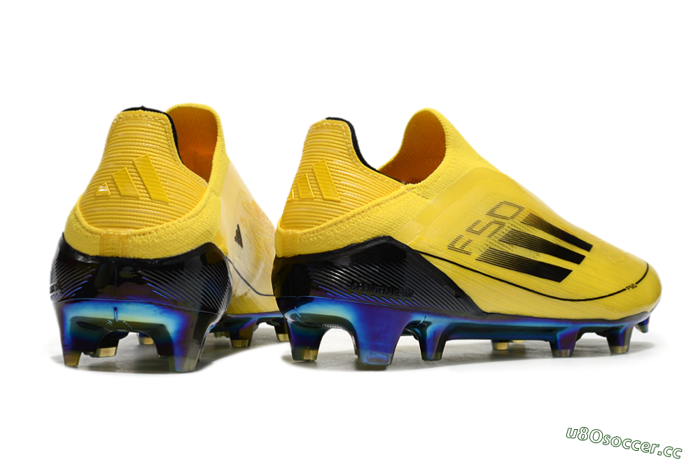 Men's Adidas F50 Elite Laceless FG Firm Ground Low-Tops Football Boots - Yellow/Black/Gold 6